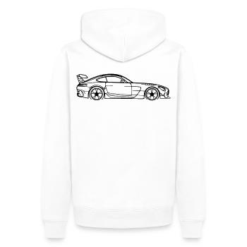 GT Coupé Line Silhouette – Pure Performance Art - Men’s Premium Organic Hoodie - white - Back - Nico (187cm)