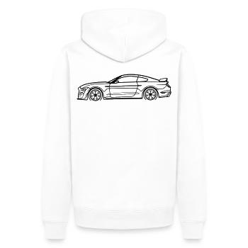 GT500 Line Silhouette – Muscle Performance Art - Men’s Premium Organic Hoodie - white - Back - Nico (187cm)