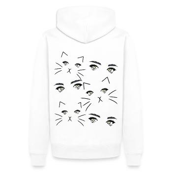 Fantasy Katzenaugen Katzenhalter Katze Katzen - Männer Premium Bio Hoodie - Weiß - Hinten - Nico (187cm)