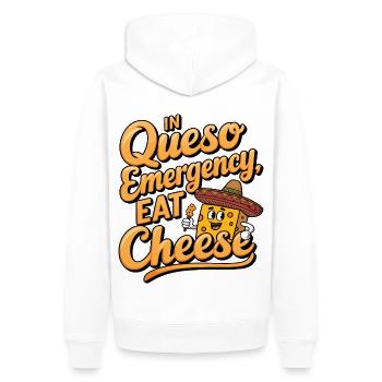 À Queso Emergency Manger du fromage Funny Food Lover - Sweat à capuche Premium bio Homme - blanc - Dos - Nico (187cm)