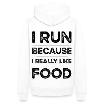 I run because I really like Food - Männer Premium Bio Hoodie - Weiß - Hinten - Nico (187cm)
