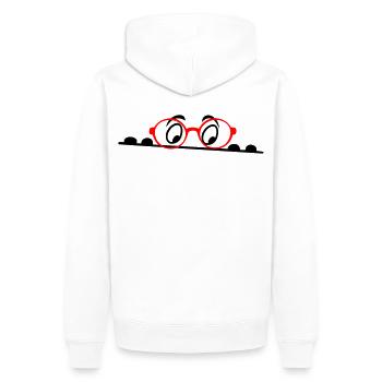 Lunettes, yeux, bande dessinée - Sweat à capuche Premium bio Homme - blanc - Dos - Nico (187cm)