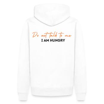 Do not talk to me I am hungry - Männer Premium Bio Hoodie - Weiß - Hinten - Nico (187cm)