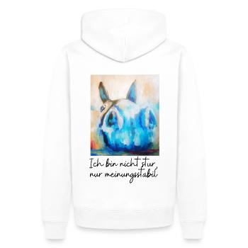 Mulli "Valentin" - Männer Premium Bio Hoodie - Weiß - Hinten - Nico (187cm)