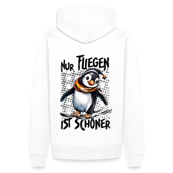 Süßer Pinguin lustiger Spruch für Skifahrer - Männer Premium Bio Hoodie - Weiß - Hinten - Nico (187cm)