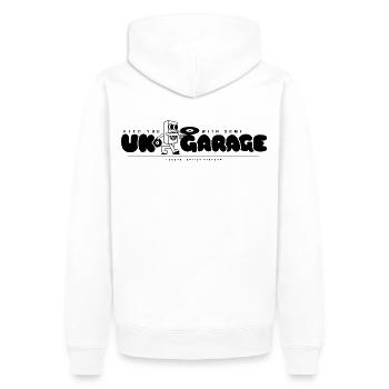 Nourrissez-vous avec un peu de UK Garage Musik Music 90s print - Sweat à capuche Premium bio Homme - blanc - Dos - Nico (187cm)