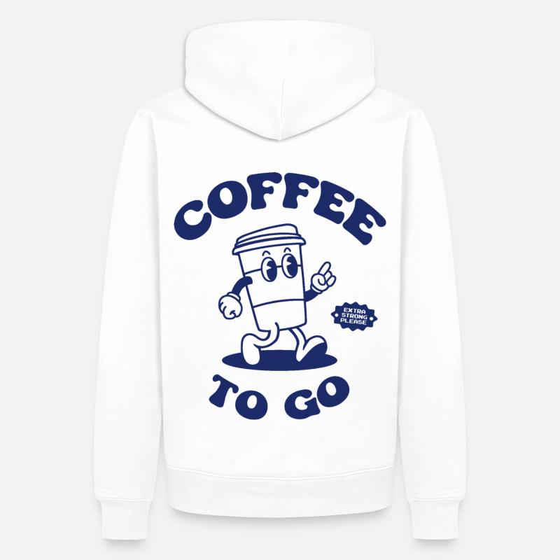 Café à emporter Illustration Logo Rétro 2023 - Sweat à capuche Premium bio Homme - blanc