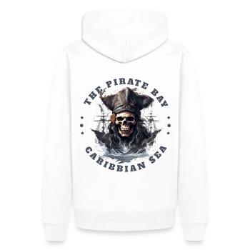 Pirat Totenkopf Jolly Roger Kostüm Geschenkidee - Männer Premium Bio Hoodie - Weiß - Hinten - Nico (187cm)