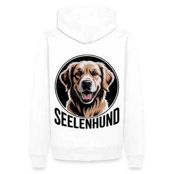 Labrador Retriever Labbi mein Seelenhund - Männer Premium Bio Hoodie - Weiß - Hinten - Nico (187cm)