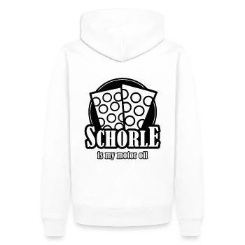 Schorle is my Motoroil Dubbeglaeser - Männer Premium Bio Hoodie - Weiß - Hinten - Nico (187cm)