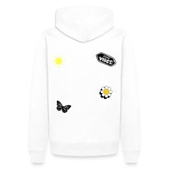 Gute Vibes, Skate-Style - Männer Premium Bio Hoodie - Weiß - Hinten - Nico (187cm)