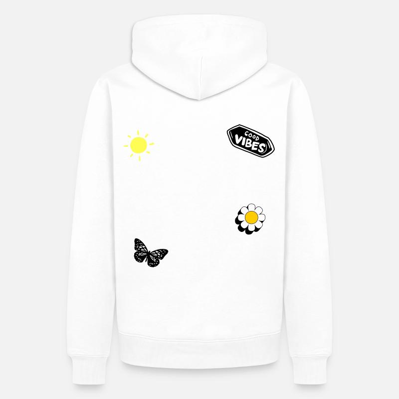Good Vibes, Skate Style - Sweat à capuche Premium bio Homme - blanc