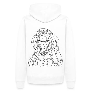 « CALLIOPE X GURA » - Sweat à capuche Premium bio Homme - blanc - Dos - Nico (187cm)