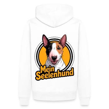 Minibullterrier - mein Seelenhund - Männer Premium Bio Hoodie - Weiß - Hinten - Nico (187cm)