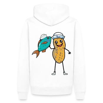Pêcheur d’arachides Pêcheur Poisson Poisson Lac marin - Sweat à capuche Premium bio Homme - blanc - Dos - Nico (187cm)