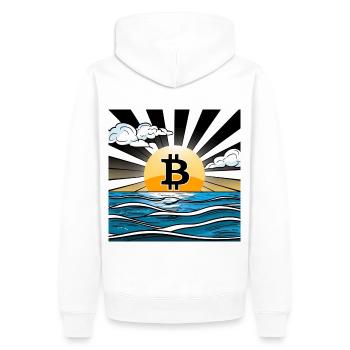 Crépuscule du Bitcoin - Sweat à capuche Premium bio Homme - blanc - Dos - Nico (187cm)