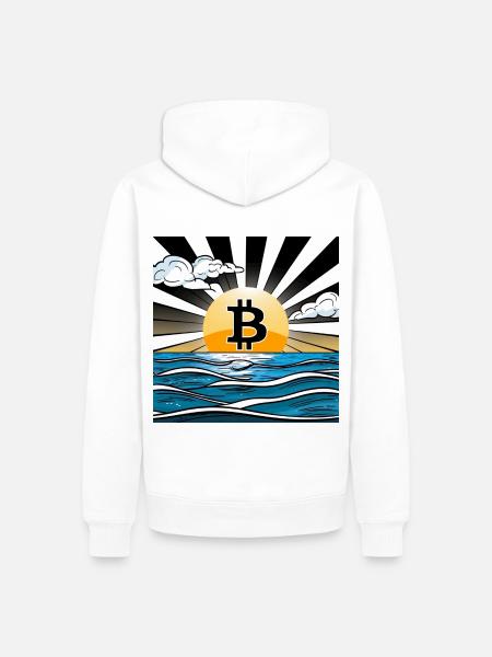 Bitcoin Sunset - Men’s Premium Organic Hoodie - white