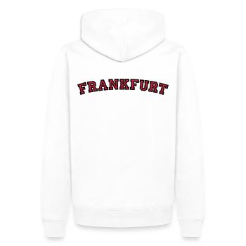 Francfort College Style - Sweat à capuche Premium bio Homme - blanc - Dos - Nico (187cm)