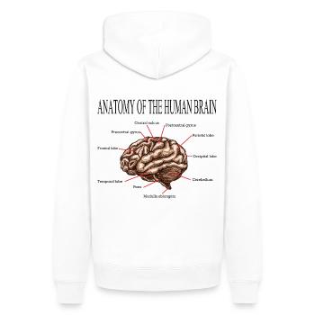 ANATOMIE DES GEHIRNS NEUROWISSENSCHAFT GESCHENK - Männer Premium Bio Hoodie - Weiß - Hinten - Nico (187cm)