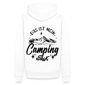 Das ist mein Campingshirt schwarz - Männer Premium Bio Hoodie - Weiß - Hinten - Nico (187cm)