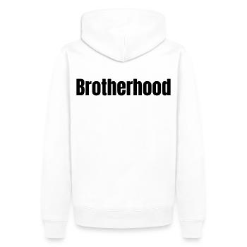 Confrérie - Sweat à capuche Premium bio Homme - blanc - Dos - Nico (187cm)