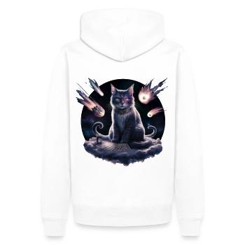 Kitku der Hellseher - Männer Premium Bio Hoodie - Weiß - Hinten - Nico (187cm)