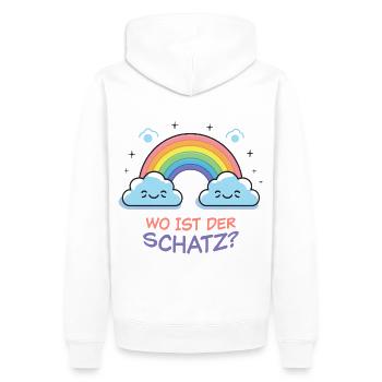Wo Ist Der Schatz? - Männer Premium Bio Hoodie - Weiß - Hinten - Nico (187cm)