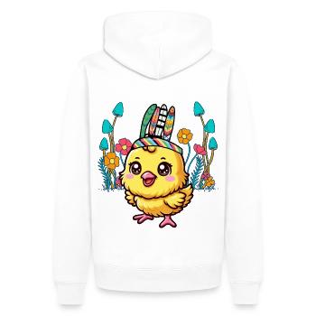 Poulet Poussin Pâques Poulets Enfant Enfants Bébé - Sweat à capuche Premium bio Homme - blanc - Dos - Nico (187cm)