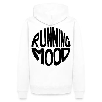 Humeur de course - Sweat à capuche Premium bio Homme - blanc - Dos - Nico (187cm)