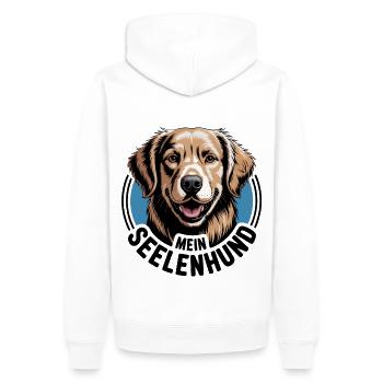 Labrador Retriever Labbi mein Seelenhund - Männer Premium Bio Hoodie - Weiß - Hinten - Nico (187cm)