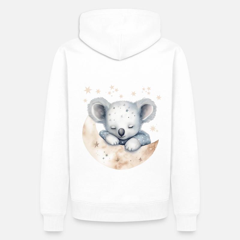 Koala endormi en pyjama - Sweat à capuche Premium bio Homme - blanc