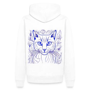 Chat visage chat chats cadeau d’anniversaire - Sweat à capuche Premium bio Homme - blanc - Dos - Nico (187cm)