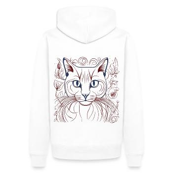 Katze Katzen Tiger - Männer Premium Bio Hoodie - Weiß - Hinten - Nico (187cm)