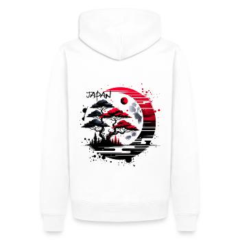 Japan Landschaft Mond - Männer Premium Bio Hoodie - Weiß - Hinten - Nico (187cm)