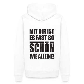Mit Dir ist es fast so schön - lustiger Spruch - Männer Premium Bio Hoodie - Weiß - Hinten - Nico (187cm)