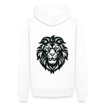 Löwe Afrika Tiermotiv Wildtiere Tier Safari Urlaub - Männer Premium Bio Hoodie - Weiß - Hinten - Nico (187cm)