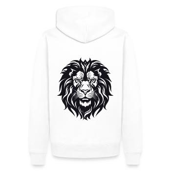 Löwe Afrika Tiermotiv Wildtiere Tier Safari Urlaub - Männer Premium Bio Hoodie - Weiß - Hinten - Nico (187cm)