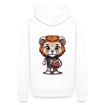 Mascotte d’animal de football américain Lion mignon - Sweat à capuche Premium bio Homme - blanc - Dos - Nico (187cm)