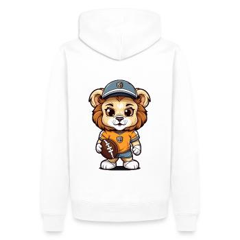 Mascotte d’animal de football américain Lion mignon - Sweat à capuche Premium bio Homme - blanc - Dos - Nico (187cm)