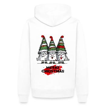 Drôle Fou Arbres De Noël Noël - Sweat à capuche Premium bio Homme - blanc - Dos - Nico (187cm)