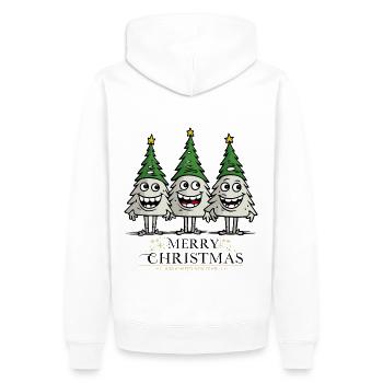 Funny Crazy Christmas Trees Christmas - Men’s Premium Organic Hoodie - white - Back - Nico (187cm)