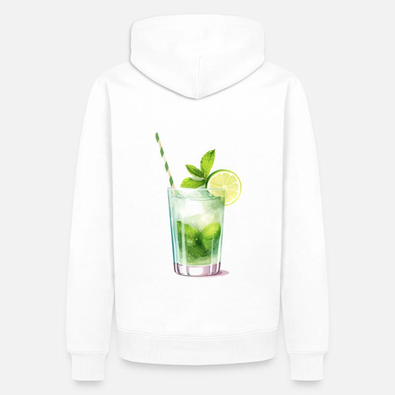 Mojito Cocktail Long Drink - Sweat à capuche Premium bio Homme - blanc