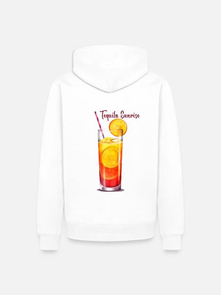 Tequila Sunrise Cocktail Longdrink - Männer Premium Bio Hoodie - Weiß