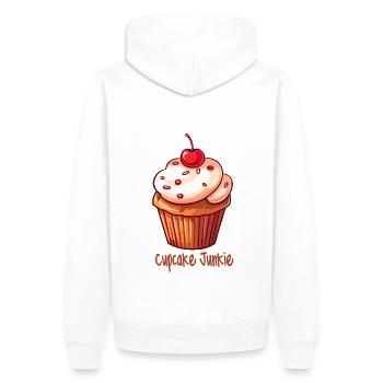 Cupcake Junkie Cupcakes Candy Baked Goods - Men’s Premium Organic Hoodie - white - Back - Nico (187cm)