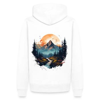 Berglandschaft Berge Berg Natur Wandern - Männer Premium Bio Hoodie - Weiß - Hinten - Nico (187cm)