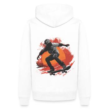 Skateboarder Skateboard Skate Skater Sonne - Männer Premium Bio Hoodie - Weiß - Hinten - Nico (187cm)