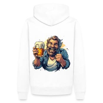 Beer Drinker Outfit Father's Day Men's Night - Men’s Premium Organic Hoodie - white - Back - Nico (187cm)