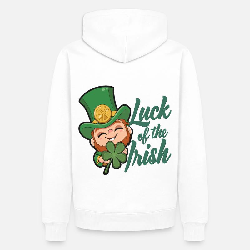 Leprechaun Leprechaun Saint-Patrick Irlande - Sweat à capuche Premium bio Homme - blanc