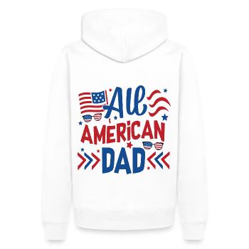 All American Dad Independence Day Amerika - Männer Premium Bio Hoodie - Weiß - Hinten - Nico (187cm)