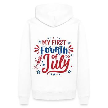 My First Fourth of July Independence Day Amerika - Männer Premium Bio Hoodie - Weiß - Hinten - Nico (187cm)